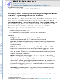 Cover page: Neuropsychiatric Inventory in Community-Dwelling Older Adults with Mild Cognitive Impairment and Dementia