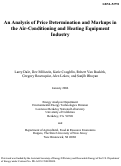 Cover page: An Analysis of Price Determination and Markups in the Air-Conditioning 
and Heating Equipment Industry