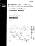 Cover page: Integrated Assessment of Dispersed Energy Resources Deployment