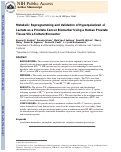 Cover page: Metabolic Reprogramming and Validation of Hyperpolarized 13C Lactate as a Prostate Cancer Biomarker Using a Human Prostate Tissue Slice Culture Bioreactor