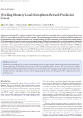 Cover page: Working Memory Load Strengthens Reward Prediction Errors