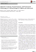 Cover page: Impaired Caregiving, Trauma Exposure, and Psychosocial Functioning in a National Sample of Children and Adolescents