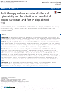Cover page: Radiotherapy enhances natural killer cell cytotoxicity and localization in pre-clinical canine sarcomas and first-in-dog clinical trial