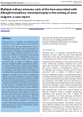 Cover page: Multiple miliary osteoma cutis of the face associated with Albright hereditary osteodystrophy in the setting of acne vulgaris: a case report