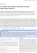 Cover page: A Variable Clock Underlies Internally Generated Hippocampal Sequences