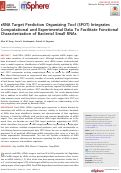 Cover page: sRNA Target Prediction Organizing Tool (SPOT) Integrates Computational and Experimental Data To Facilitate Functional Characterization of Bacterial Small RNAs