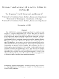 Cover page of Frequency and Accuracy in Proactive Testing for COVID-19