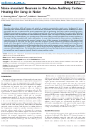 Cover page: Noise-invariant Neurons in the Avian Auditory Cortex: Hearing the Song in Noise