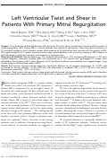 Cover page: Left ventricular twist and shear in patients with primary mitral regurgitation