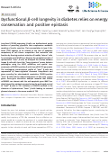 Cover page of Dysfunctional β-cell longevity in diabetes relies on energy conservation and positive epistasis.