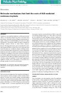 Cover page: Molecular mechanisms that limit the costs of NLR-mediated resistance in plants.