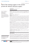 Cover page: Role of the treating surgeon in the consent process for elective refractive surgery