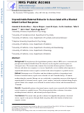 Cover page: Unpredictable maternal behavior is associated with a blunted infant cortisol response.