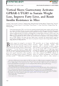 Cover page: Vertical sleeve gastrectomy activates GPBAR‐1/TGR5 to sustain weight loss, improve fatty liver, and remit insulin resistance in mice