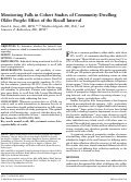 Cover page: Monitoring falls in cohort studies of community-dwelling older people: Effect of the recall interval