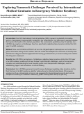 Cover page: Exploring Teamwork Challenges Perceived by International Medical Graduates in Emergency Medicine Residency