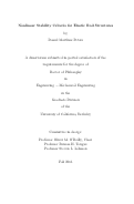 Cover page: Nonlinear Stability Criteria for Elastic Rod Structures