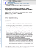 Cover page: Suicide ideation among high-risk adolescent females: Examining the interplay between parasympathetic regulation and friendship support