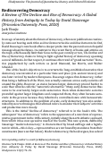 Cover page: Rediscovering Democracy: A Review of The Decline and Rise of Democracy: A Global History from Antiquity to Today by David Stasavage (Princeton University Press, 2020)