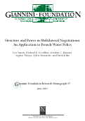 Cover page: Structure and Power in Multilateral Negotiations: An Application to French Water Policy