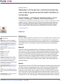 Cover page: Validation of the person-centered maternity care scale at governmental health facilities in Cambodia.