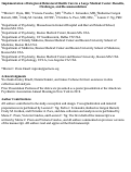 Cover page: Implementation of Integrated Behavioral Health Care in a Large Medical Center: Benefits, Challenges, and Recommendations