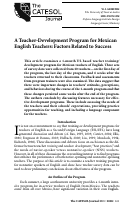 Cover page: A Teacher-Development Program for Mexican English Teachers: Factors Related to Success