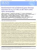 Cover page: Randomized trial of bilateral gene therapy injection for m.11778G&gt;A MT-ND4 Leber optic neuropathy