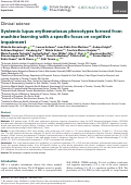 Cover page: Systemic lupus erythematosus phenotypes formed from machine learning with a specific focus on cognitive impairment.