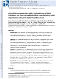 Cover page: Clinical factors associated with baseline history of atrial fibrillation and subsequent clinical outcomes following initial implantable cardioverter-defibrillator placement.