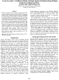 Cover page: ‘Look No Goals!’: A Sufficient Model of Simple Algebra Problem Solving Without Explicit Goal Representation