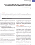 Cover page: In Vivo Monitoring of Rat Spinal Cord Metabolism Using Hyperpolarized Carbon-13 MR Spectroscopic Imaging