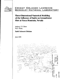 Cover page: Three-Dimensional Numerical Modeling of the Influence of faults on groundwater flow at Yucca Mountain, Nevada