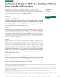 Cover page: Endoluminal Biopsy for Molecular Profiling of Human Brain Vascular Malformations.