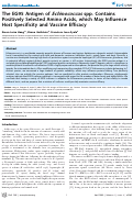 Cover page: The EG95 Antigen of Echinococcus spp. Contains Positively Selected Amino Acids, which May Influence Host Specificity and Vaccine Efficacy