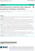 Cover page: Post-trial access to and use of pre-exposure prophylaxis in Durban, South Africa.