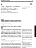 Cover page: Urine Complement Proteins and the Risk of Kidney Disease Progression and Mortality in Type 2 Diabetes