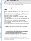 Cover page: Deficits in auditory processing contribute to impairments in vocal affect recognition in autism spectrum disorders: A MEG study.