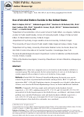 Cover page: Use of alcohol before suicide in the United States