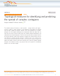 Cover page: Topological measures for identifying and predicting the spread of complex contagions.