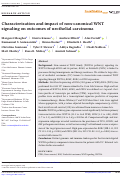 Cover page: Characterization and impact of non-canonical WNT signaling on outcomes of urothelial carcinoma.