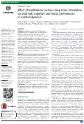 Cover page: Effect of subthalamic nucleus deep brain stimulation on dual-task cognitive and motor performance in isolated dystonia