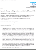 Cover page: Synthetic Biology: A Bridge between Artificial and Natural Cells