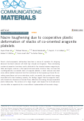 Cover page: Nacre toughening due to cooperative plastic deformation of stacks of co-oriented aragonite platelets