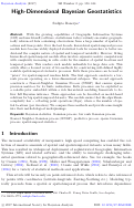 Cover page: High-Dimensional Bayesian Geostatistics