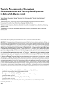 Cover page: Toxicity assessment of combined fluoroquinolone and tetracycline exposure in zebrafish (Danio rerio)