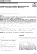 Cover page: Sleep disturbance and cancer-related fatigue symptom cluster in breast cancer patients undergoing chemotherapy.