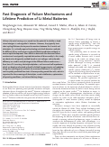 Cover page: Fast Diagnosis of Failure Mechanisms and Lifetime Prediction of Li Metal Batteries