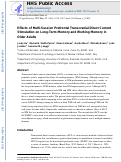 Cover page: Effects of Multisession Prefrontal Transcranial Direct Current Stimulation on Long-term Memory and Working Memory in Older Adults