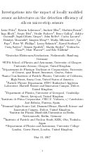 Cover page: Investigations into the impact of locally modified sensor architectures on the detection efficiency of silicon micro-strip sensors